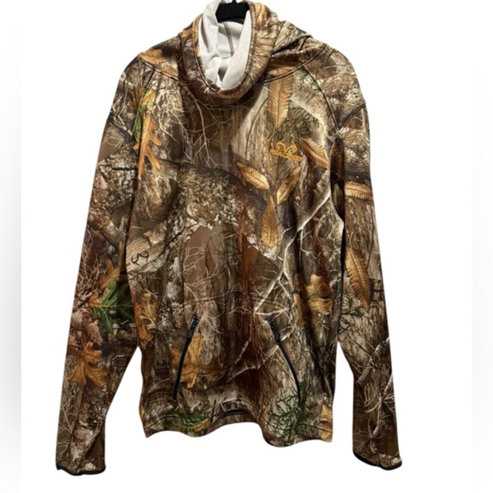 Realtree Camo Hoodie Sweater Shirt w/ Face Mask Gaiter | Size S